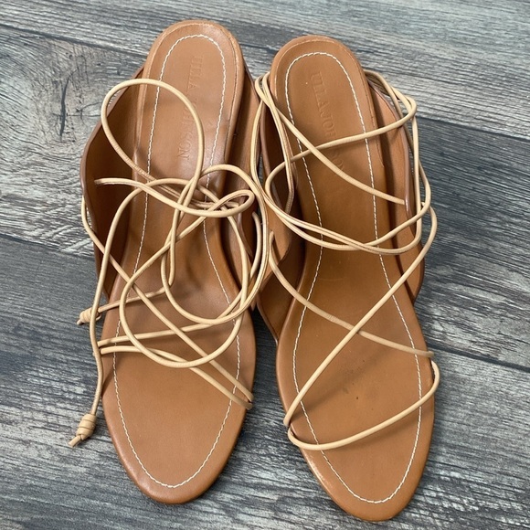 Ulla Johnson 40 Roxie Brown Leather Ankle Tie Up Heels - Picture 9 of 13